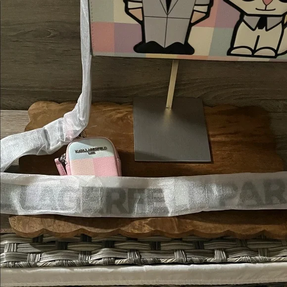 Karl Lagerfeld Pastel Checkered Tote Bag - Picture 5 of 12